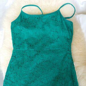 EXPRESS Green Lace Tank Top size small